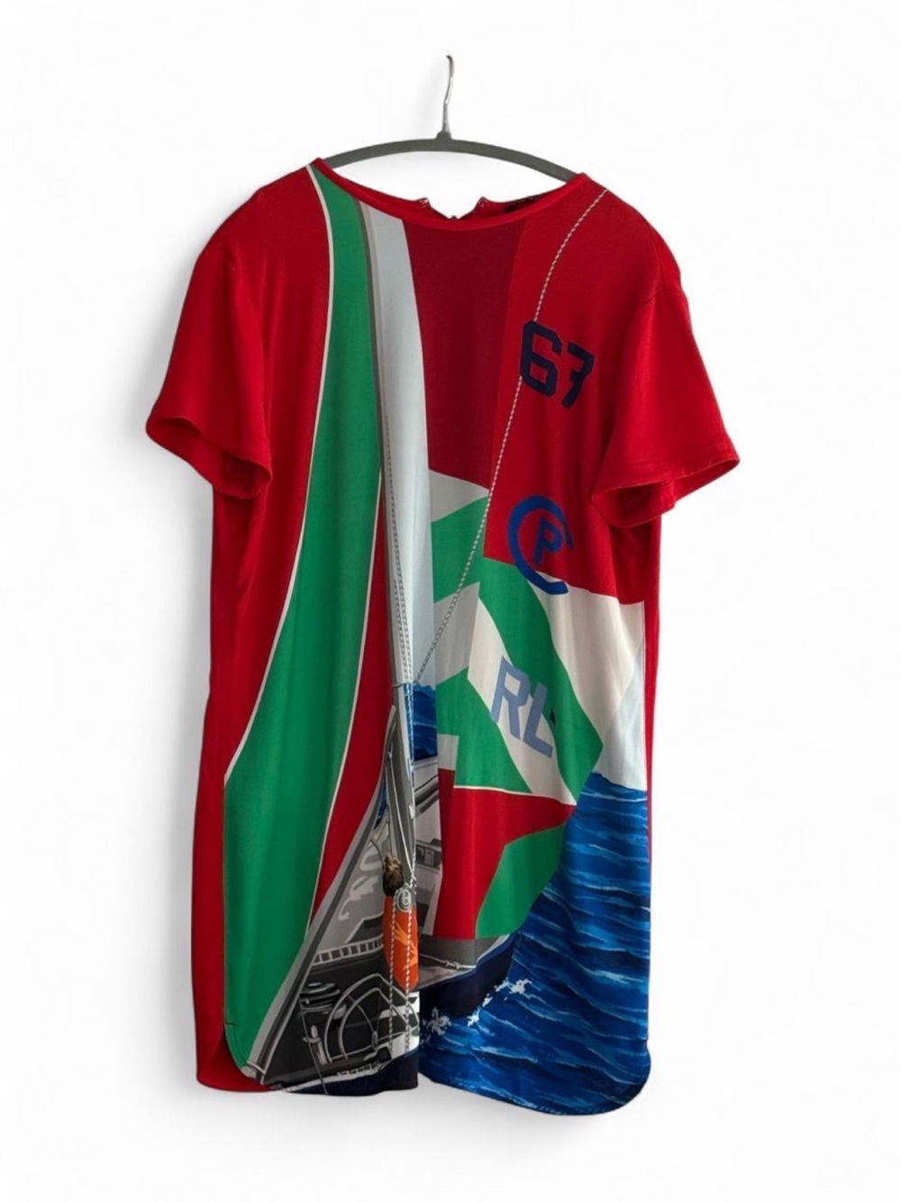 Polo Ralph Lauren CP-93 Sailboat Satin Shift Dress
